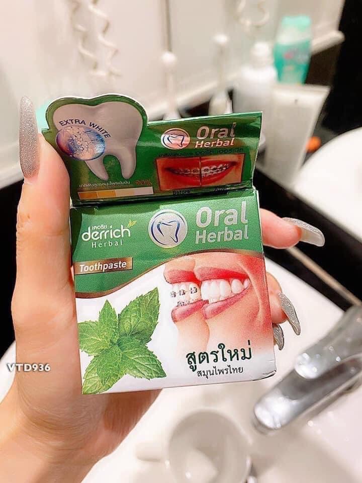 Kem đánh răng Derrich Oral Herbal xanh lá