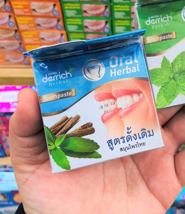 Kem đánh răng thảo dược Derrich Oral Herbal xanh dương