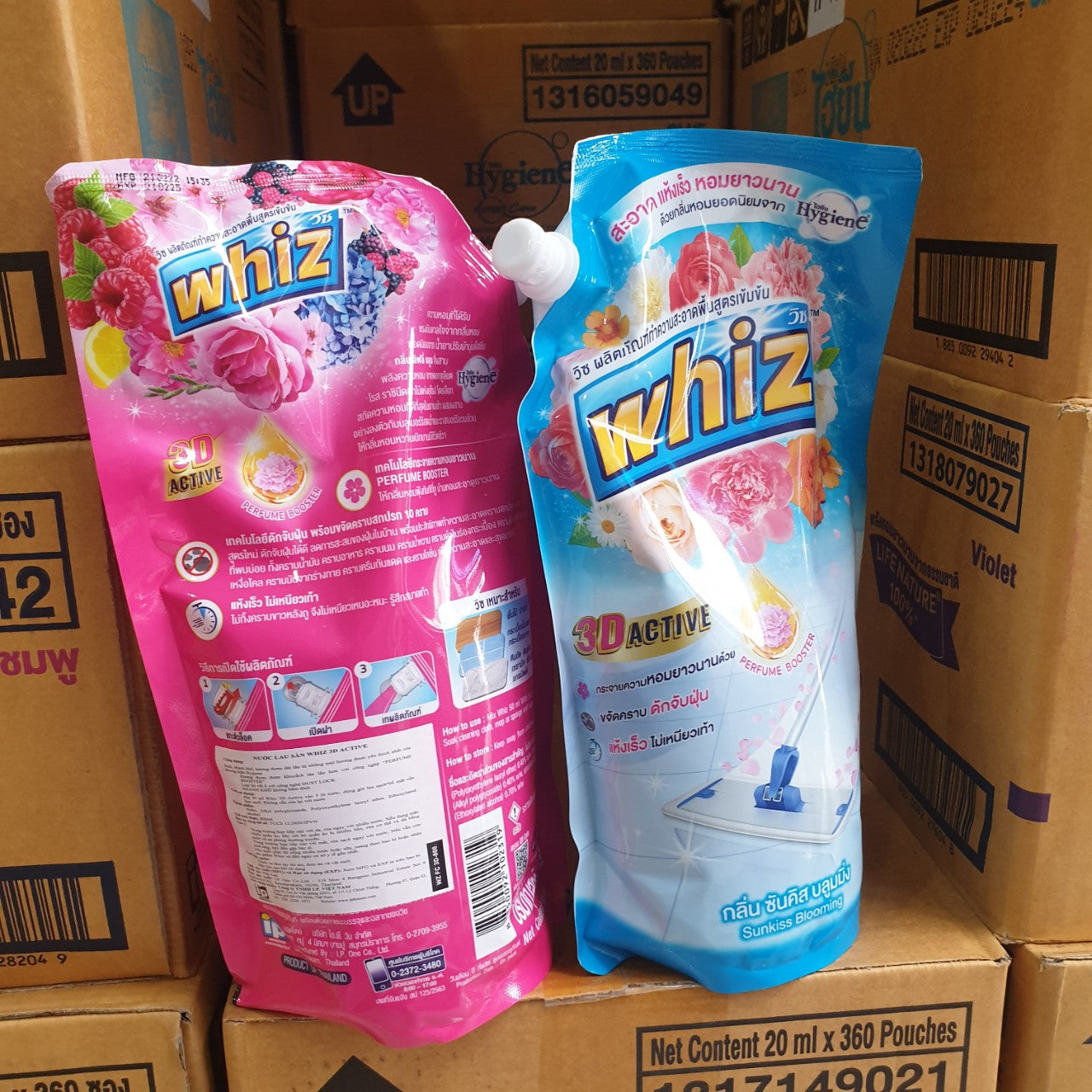 Nước lau sàn hương hoa Whiz 3D Active Thái Lan